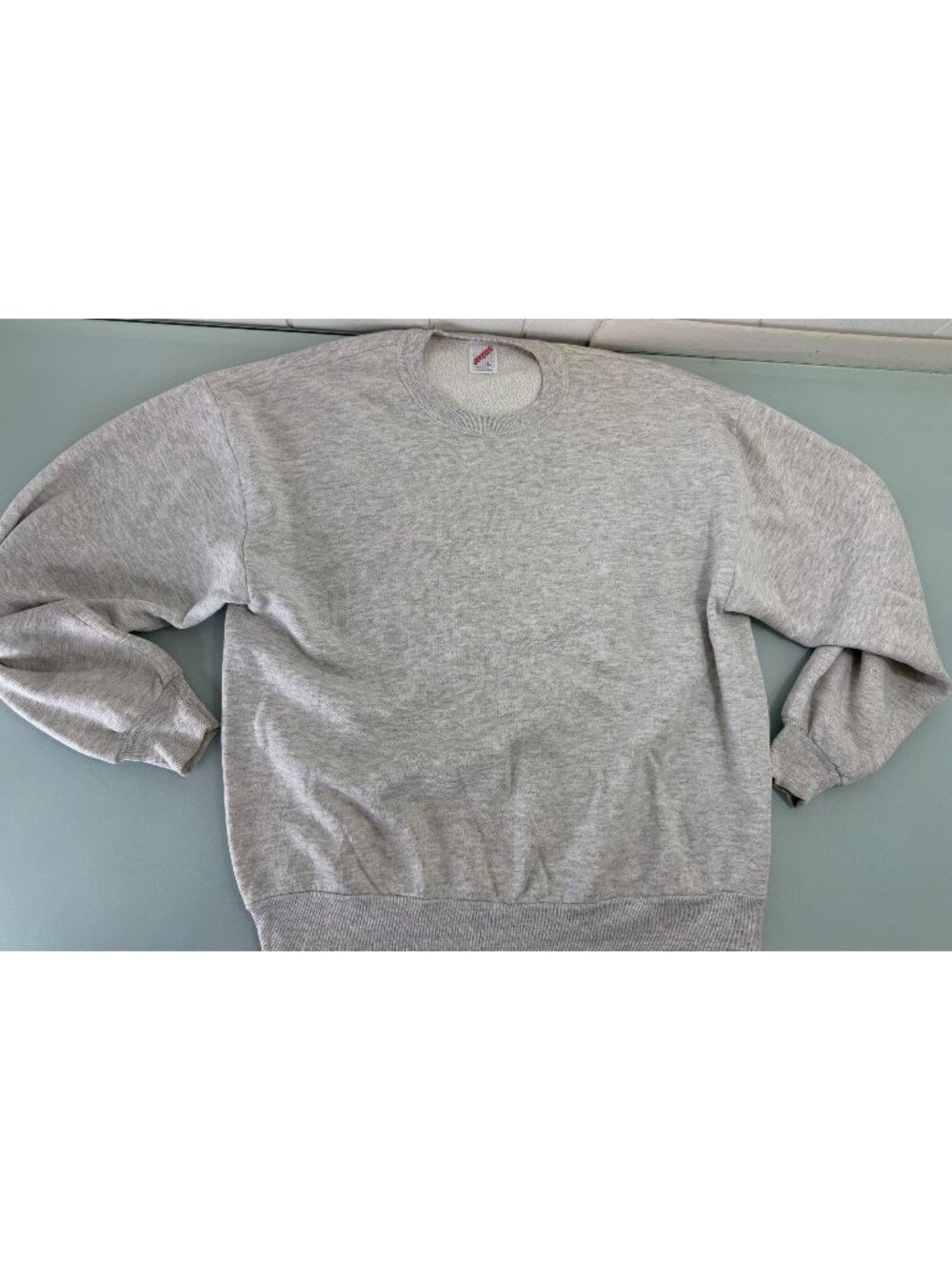 Vintage 90s Jerzees Blank Crewneck Sweatshirt Men Large L Gray Pullover USA Made